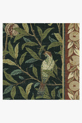 Bird & Pomegranate Teal Green Flatwoven Rug by Morris & Co.