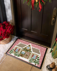 Gingerbread House Pink Doormat