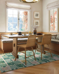 Ozian Tiles Emerald & Pink Rug by Wicked