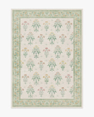 Meadow Sweet Ivory & Green Rug by Morris & Co.