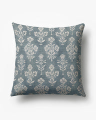 Lauretta Blue Grey Woven Throw Pillow