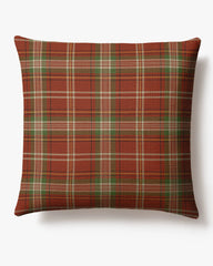 Merry Tartan Red & Green Woven Throw Pillow