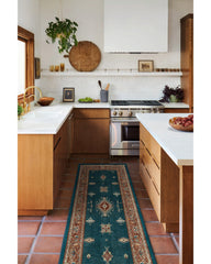 Verena Teal Blue Flatwoven Rug