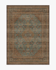 Rowan Teal Blue & Copper Rug