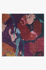Watercolour Floral Navy Flatwoven Rug