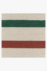 Hudson Stripe Red & Green Flatwoven Rug