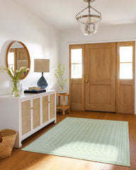 Palm Beach Powder Sage Flatwoven Rug by Gray Malin