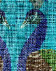 Reflected Peacock Turquoise Woven Throw Pillow by Jonathan Adler