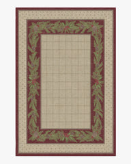 Pine Border Red & Natural Rug