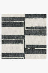 Offset Stripe Black Outdoor Rug