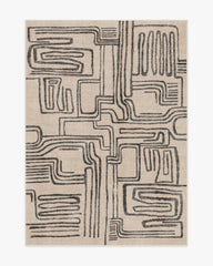 Kassena Black & Ivory Flatwoven Rug by Malene Barnett