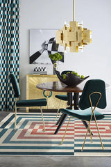 Op Art Teal Flatwoven Rug by Jonathan Adler