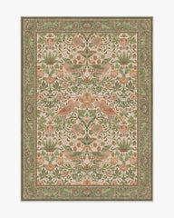 Strawberry Thief Sage & Rose Flatwoven Rug by Morris & Co.