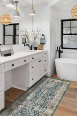 Celestine Teal Blue Flatwoven Rug