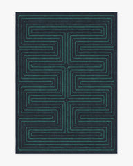 Labyrinth Navy & Teal Rug by Jonathan Adler