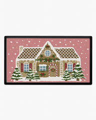 Gingerbread House Pink Large Doormat
