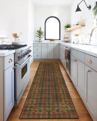 Tartan Trim Red & Gold Rug
