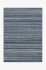 Multi Stripe Blue Flatwoven Rug