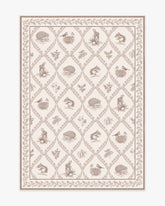 Squirrel & Hedgehog Fawn Rug by Sanderson
