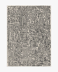 Freestyle Black & Ivory Rug by Keith Haring
