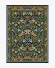 Strawberry Thief Indigo Flatwoven Rug by Morris & Co.