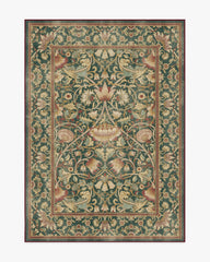 Lodden Soft Evergreen & Gold Flatwoven Rug by Morris & Co.