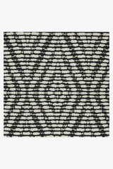 Halo Diamond Black Outdoor Rug