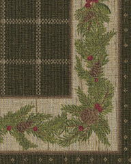 Pine Border Dark Olive Flatwoven Rug