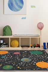 Outer Space Black Flatwoven Rug