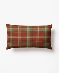 Merry Tartan Red & Green Woven Throw Pillow