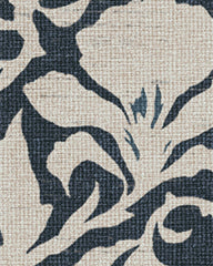 Flora Ink Blue & Ivory Flatwoven Rug by The Hiltons
