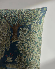 Brook Sapphire Blue Woven Throw Pillow by Morris & Co.