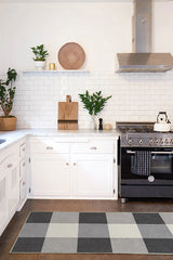 Buffalo Plaid Black & White Flatwoven Rug