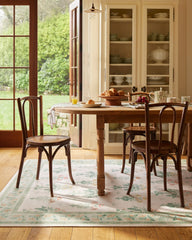Meadow Sweet Ivory & Green Flatwoven Rug by Morris & Co.