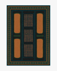 Nerissa Teal & Gold Flatwoven Rug by Architectural Digest