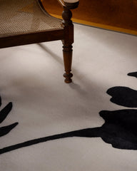 Temple Silhouette Ivory & Charcoal Flatwoven Rug by The Local Project