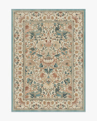 Lodden Soft Rose & Teal Flatwoven Rug by Morris & Co.