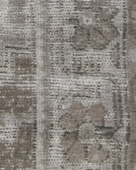 Vintage Daisy Bordered Grey Flatwoven Rug