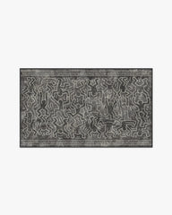 Balancing Act Black Rug by Keith Haring
