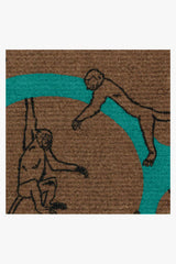 Monkey See Monkey Do Turquoise Doormat by Iris Apfel