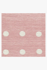 Dot Border Pink Flatwoven Rug