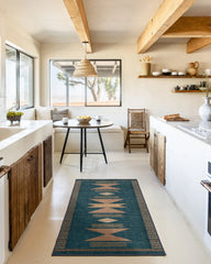 Lark Blue & Rose Flatwoven Rug
