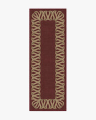 Ribbon Border Red & Natural Rug