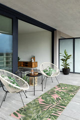 Filifera Palm Pink Outdoor Rug