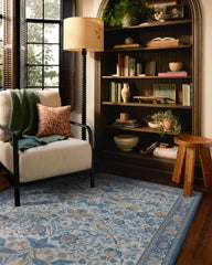 Strawberry Thief Indigo & Ivory Flatwoven Rug by Morris & Co.