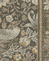 Strawberry Thief Stone Gold Flatwoven Rug by Morris & Co.