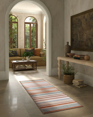Tropez Stripe Red Multicolour Flatwoven Rug