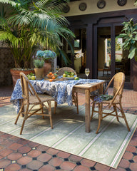 Sambuco Stripe Celadon Outdoor Rug