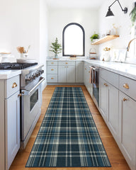 Dress Stewart Tartan Navy Flatwoven Rug
