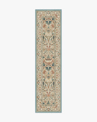 Lodden Soft Rose & Teal Rug by Morris & Co.